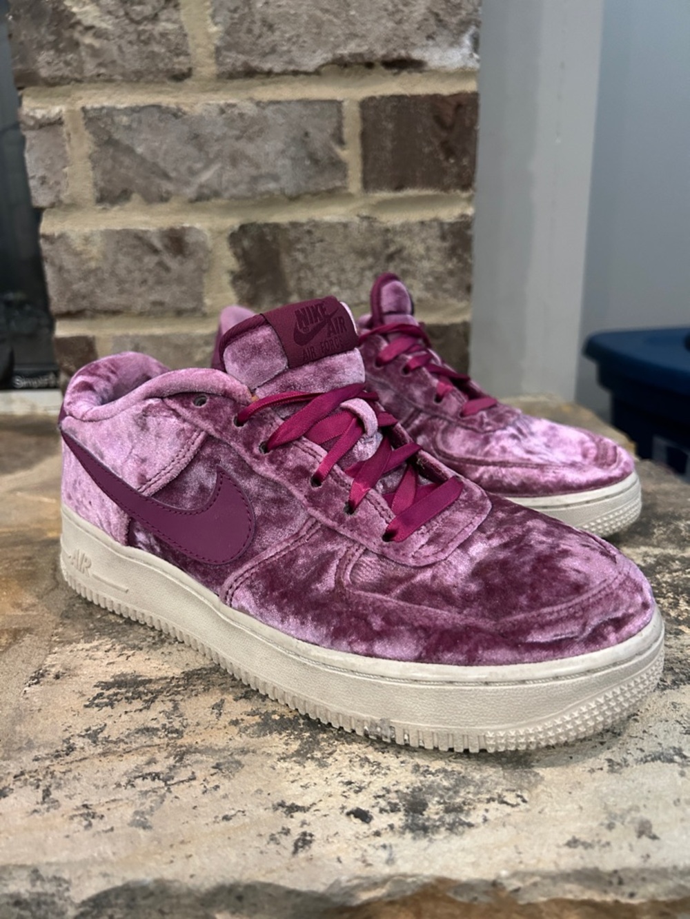 Nike Air Girls' Crushed Velvet Purple Sneakers Size 7 Youth